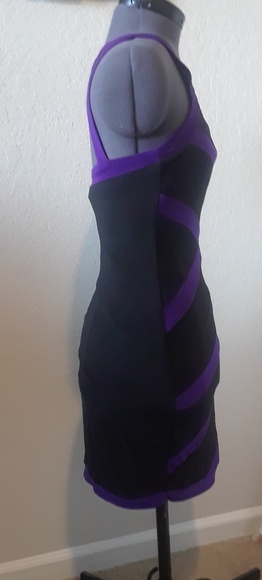 🔥SALE🔥Bodycon Black & Purple Dress - Picture 2 of 5